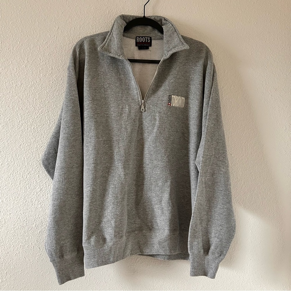 ROOTS ATHLETICS 1/3 Zip Pop On Sweater Men Size Large